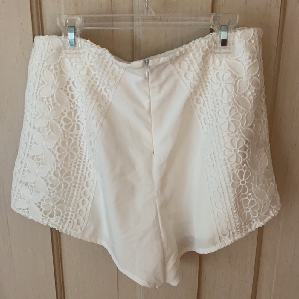 Charlotte Russe white lace and silky shorts - Picture 3 of 4